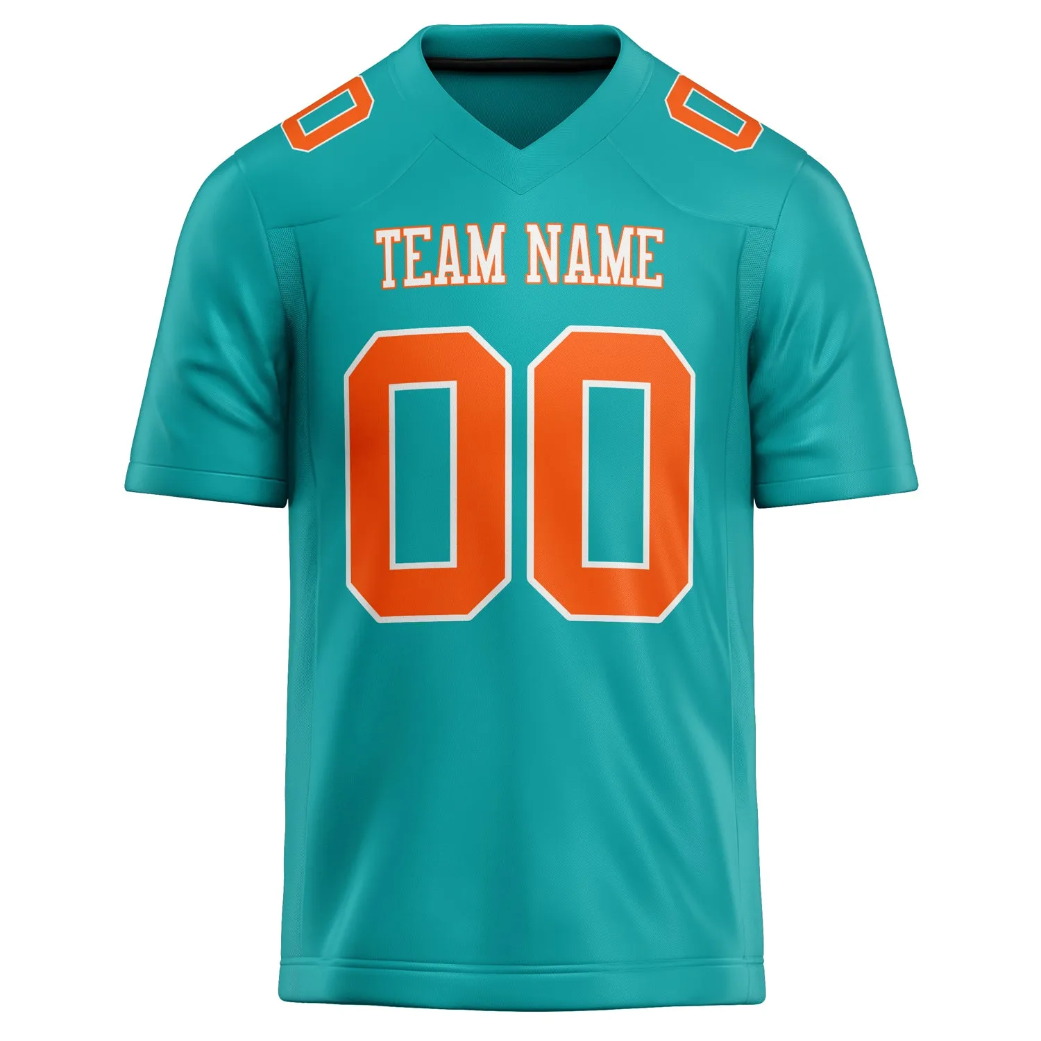 Custom Aqua Orange Solid Colour Football Jersey sold by Tailorly product image thumbnail 2