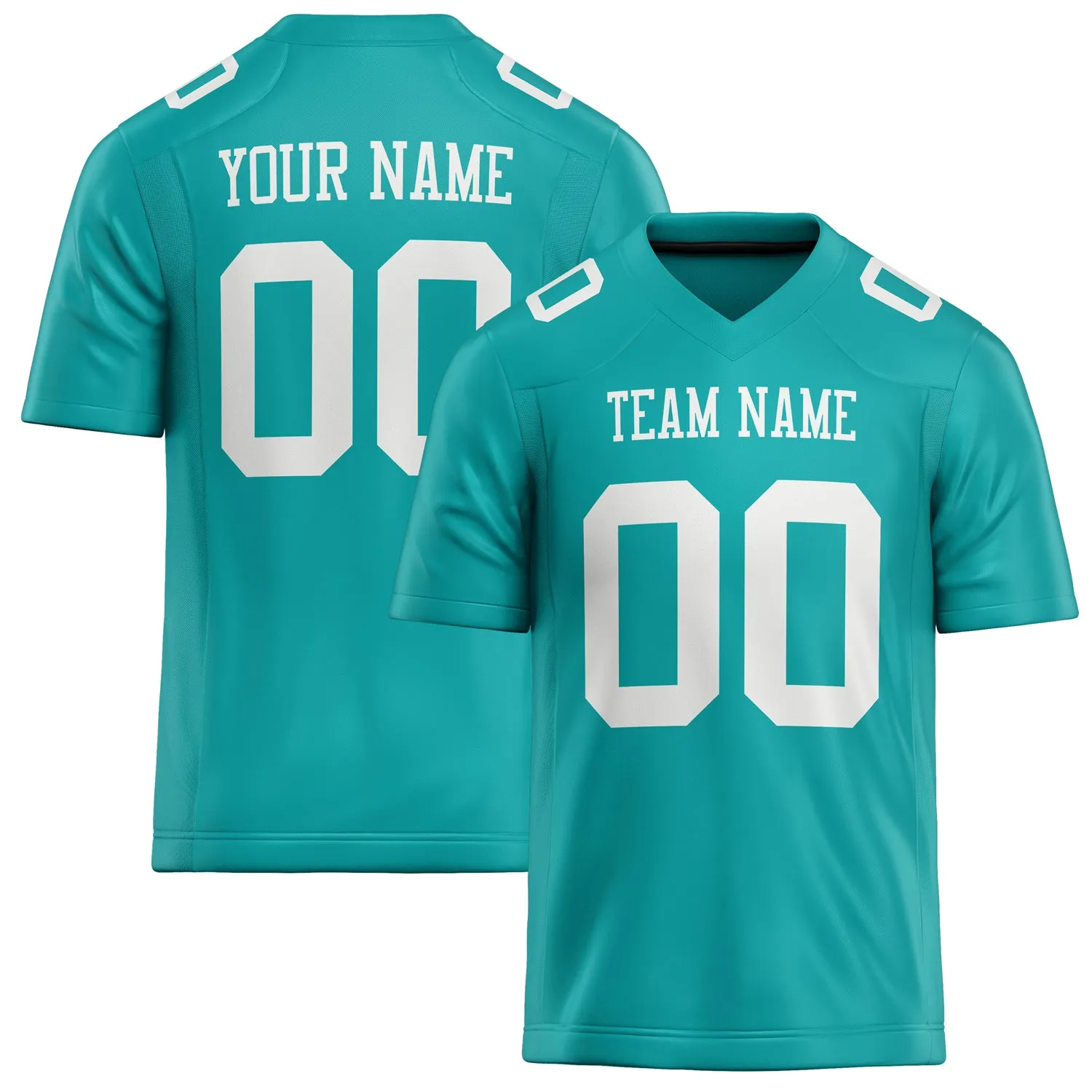 Custom Aqua White Solid Colour Football Jersey sold by Tailorly