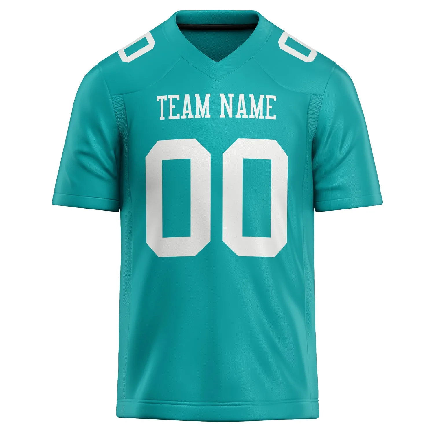 Custom Aqua White Solid Colour Football Jersey sold by Tailorly product image thumbnail 2