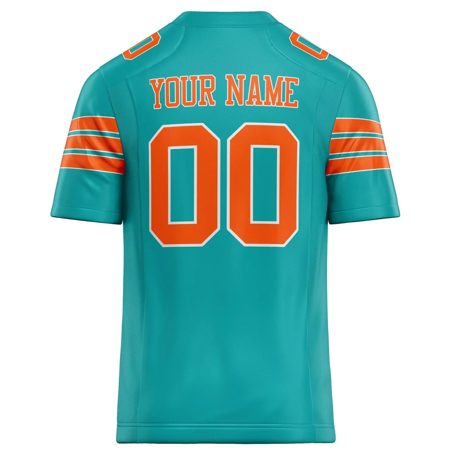 Custom Aqua Orange Solid Colour Football Jersey sold by Tailorly product image thumbnail 4