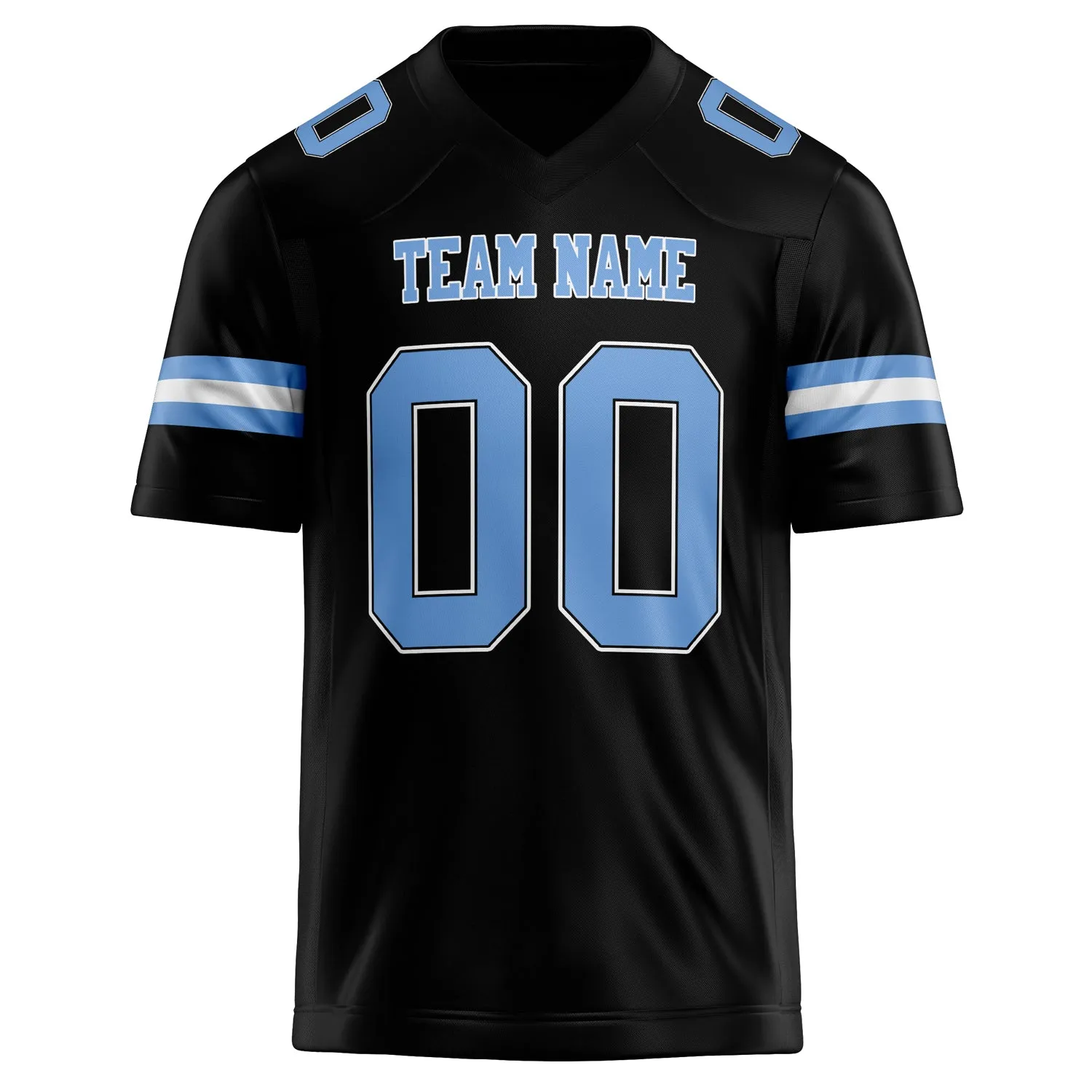 Custom Black light blue Solid Colour Football Jersey sold by Tailorly product image thumbnail 2