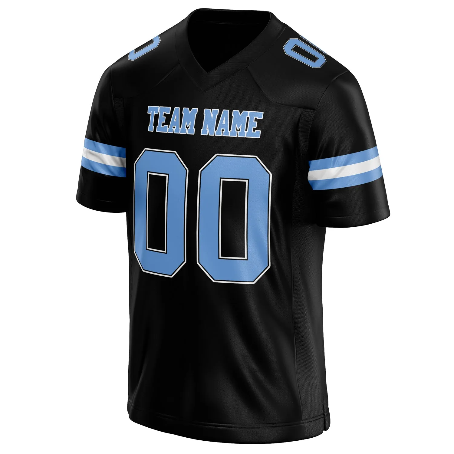 Custom Black light blue Solid Colour Football Jersey sold by Tailorly product image thumbnail 3