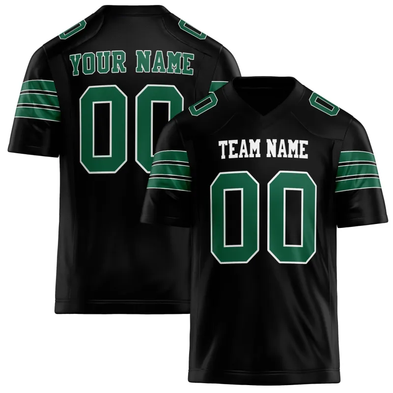 Custom Black kelly green Solid Colour Football Jersey sold by Tailorly
