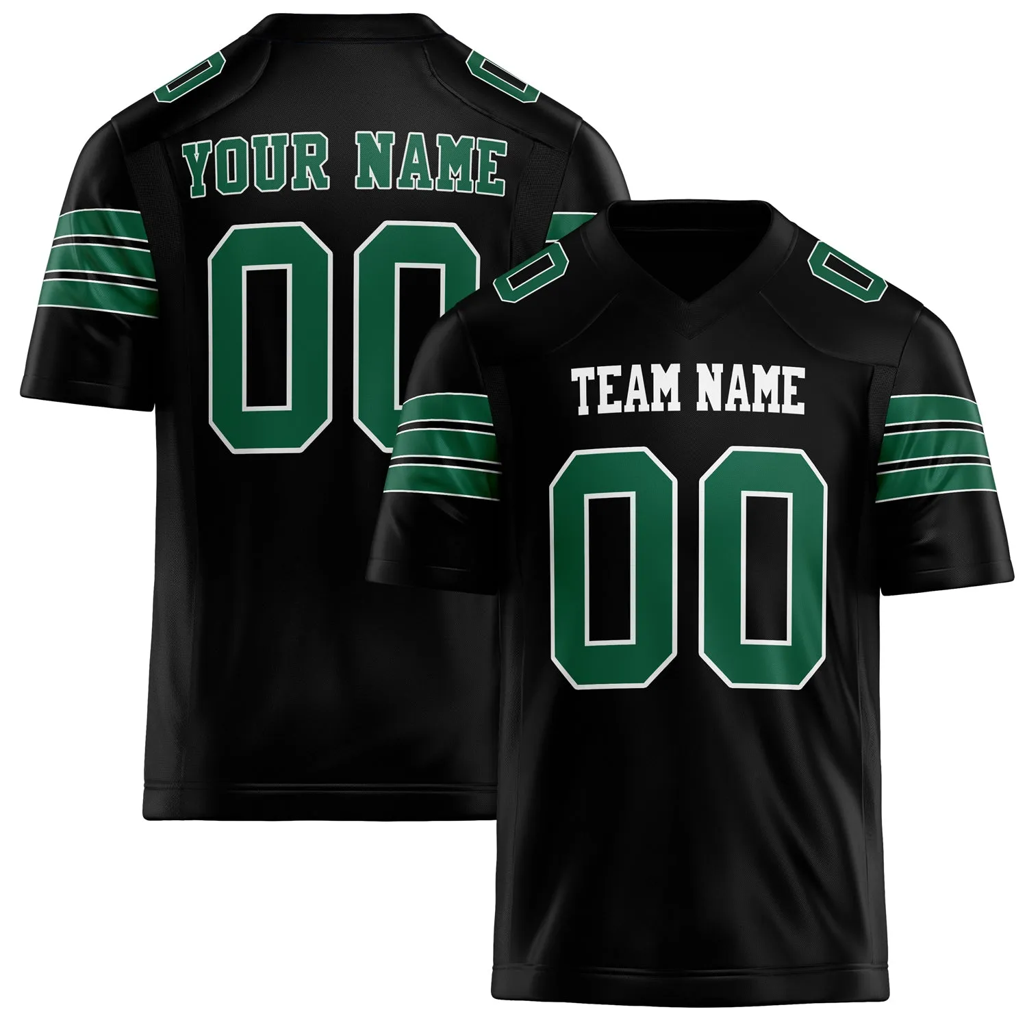 Custom Black kelly green Solid Colour Football Jersey sold by Tailorly