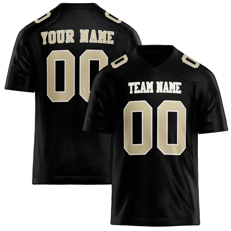 Custom Black cream Solid Colour Football Jersey sold by Tailorly