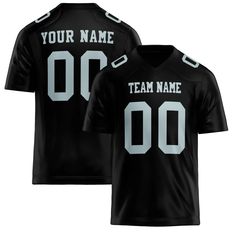 Custom Black gray Solid Colour Football Jersey sold by Tailorly
