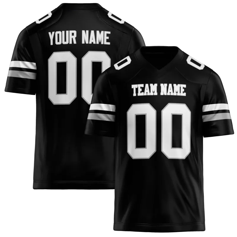 Custom Black White Solid Colour Football Jersey sold by Tailorly