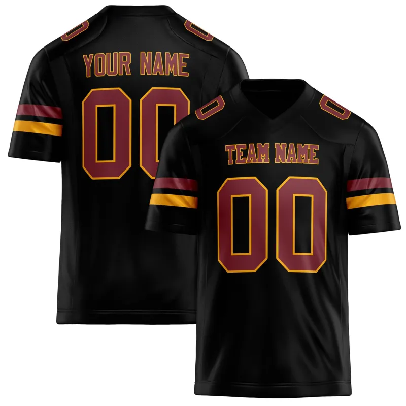 Custom Black maroon Solid Colour Football Jersey sold by Tailorly