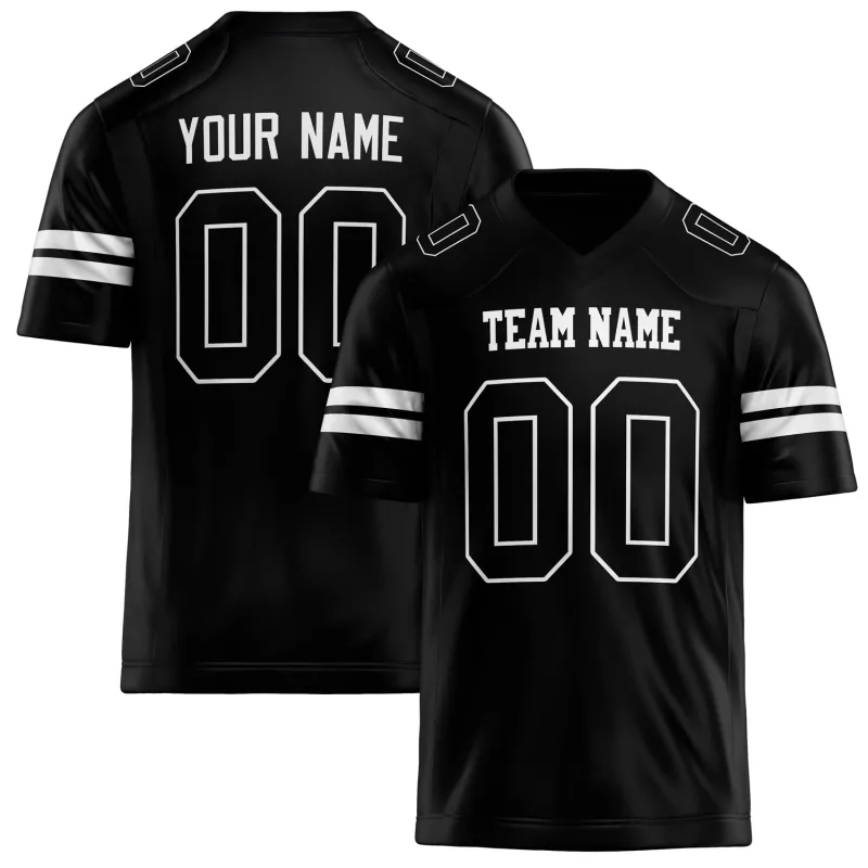 Custom Black White Solid Colour Football Jersey sold by Tailorly