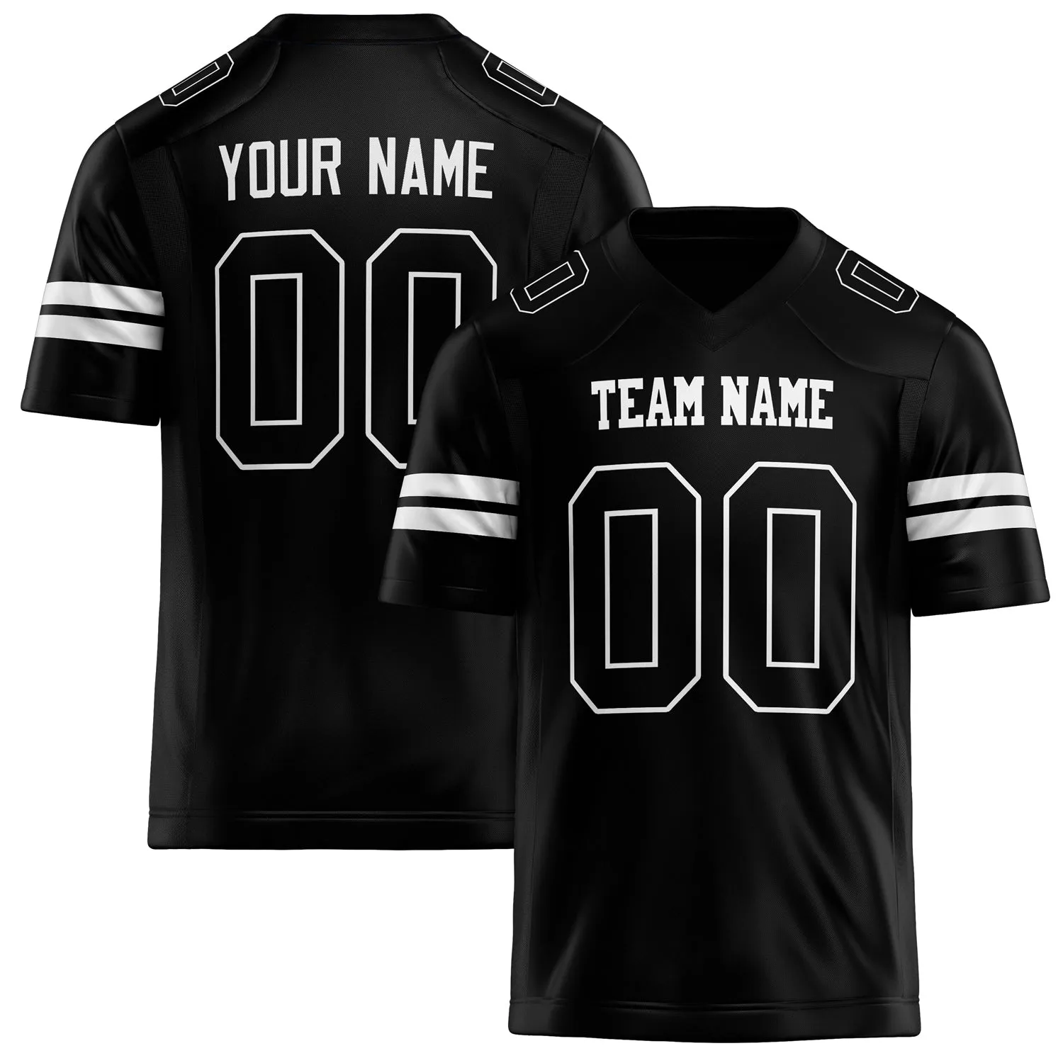 Custom Black White Solid Colour Football Jersey sold by Tailorly