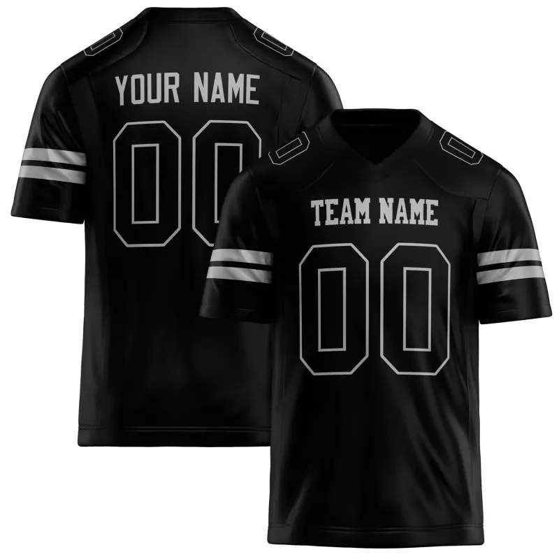 Custom Black gray Solid Colour Football Jersey sold by Tailorly