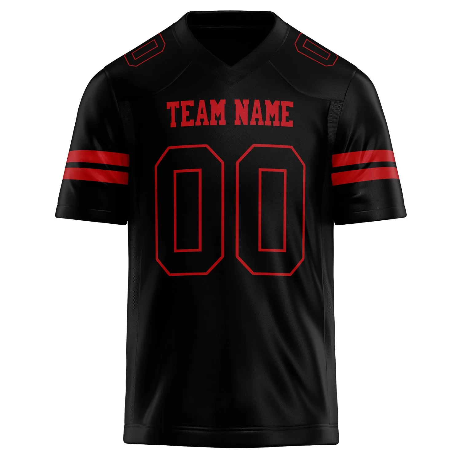 Custom Black red Solid Colour Football Jersey sold by Tailorly product image thumbnail 2