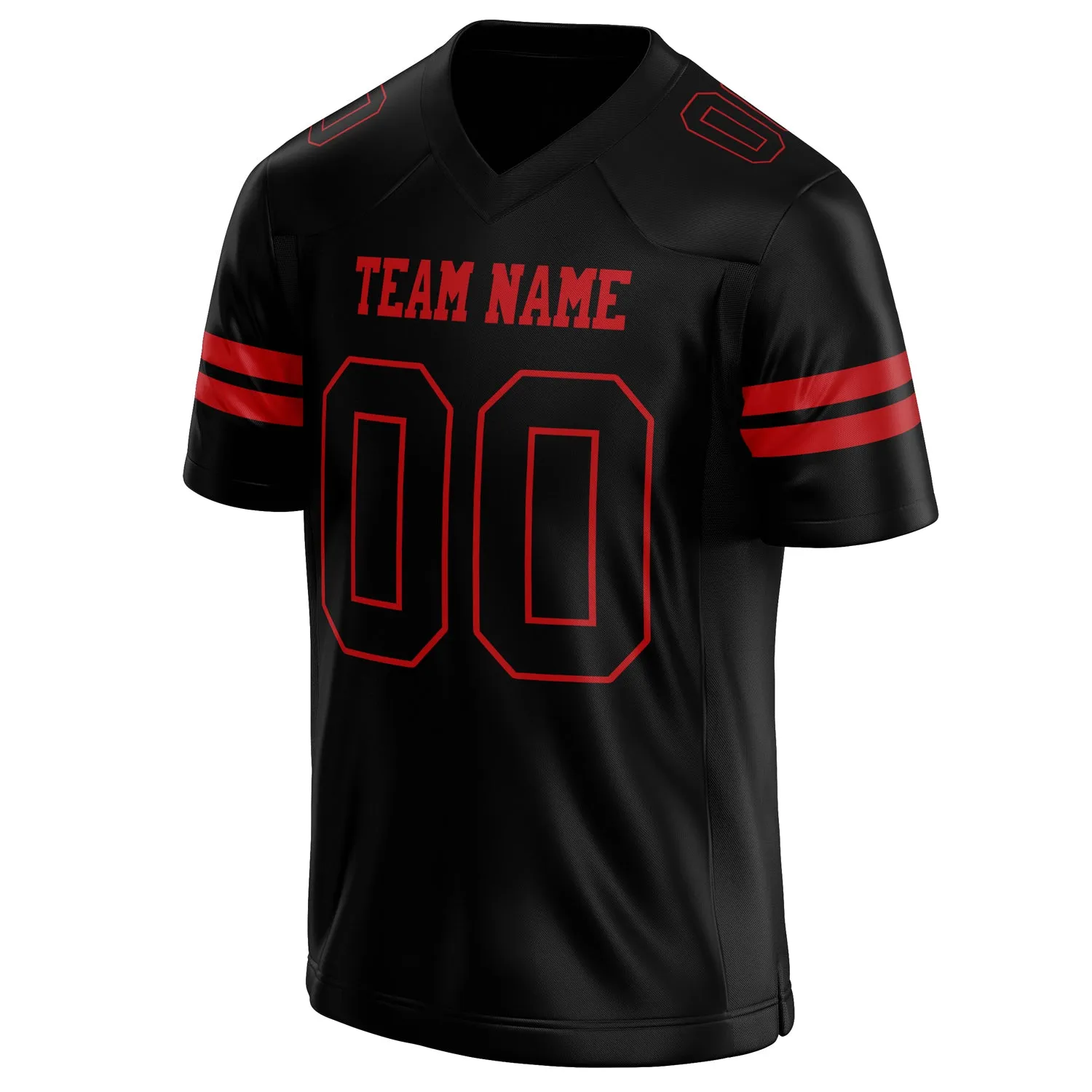 Custom Black red Solid Colour Football Jersey sold by Tailorly product image thumbnail 3