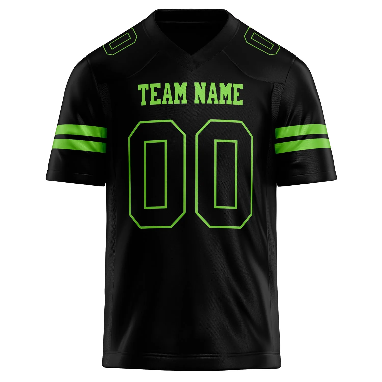 Custom Black Neon Green Solid Colour Football Jersey sold by Tailorly product image thumbnail 2