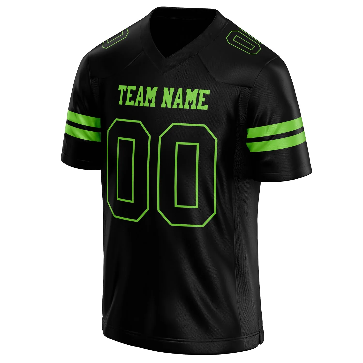 Custom Black Neon Green Solid Colour Football Jersey sold by Tailorly product image thumbnail 3