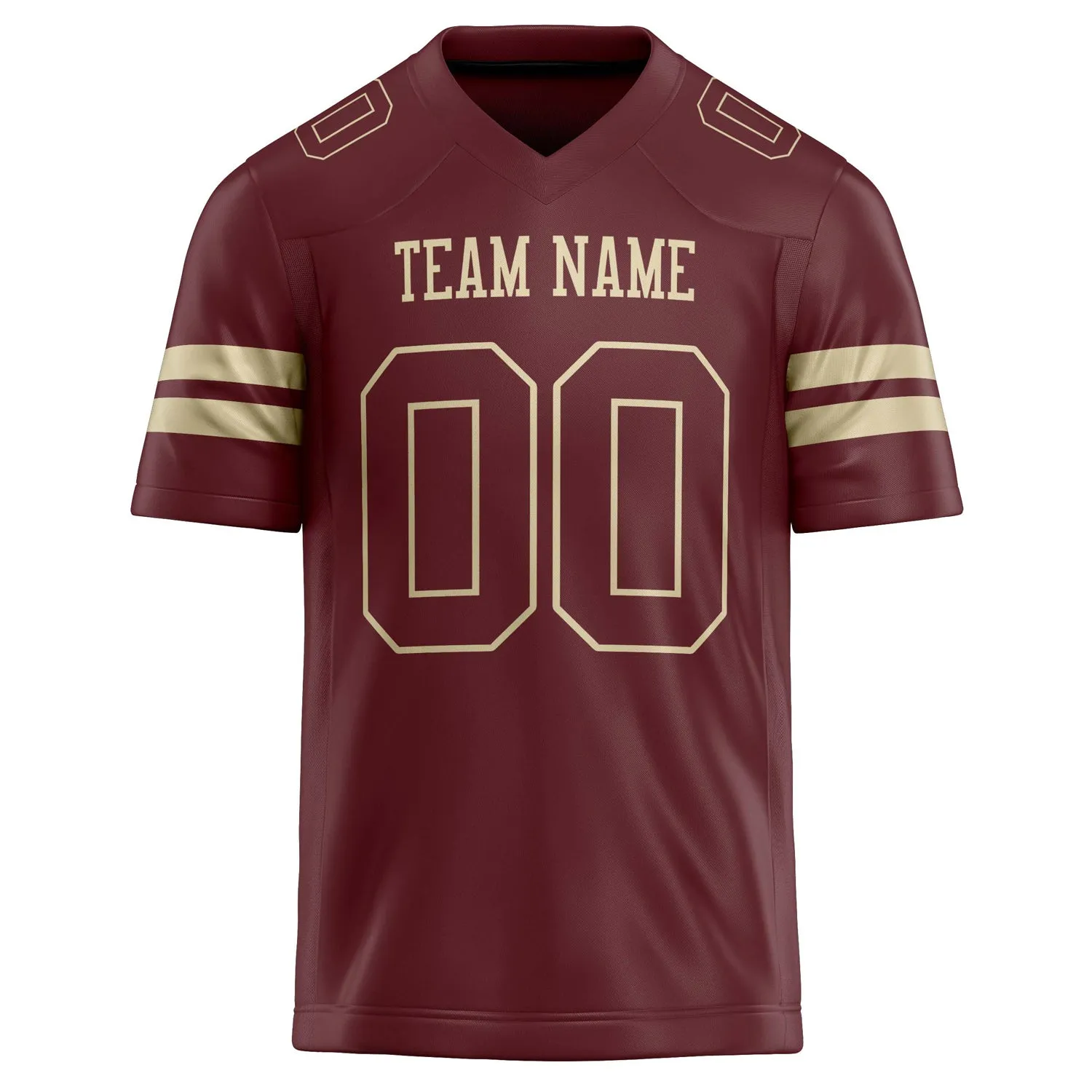 Custom Burgundy cream Solid Colour Football Jersey sold by Tailorly product image thumbnail 2
