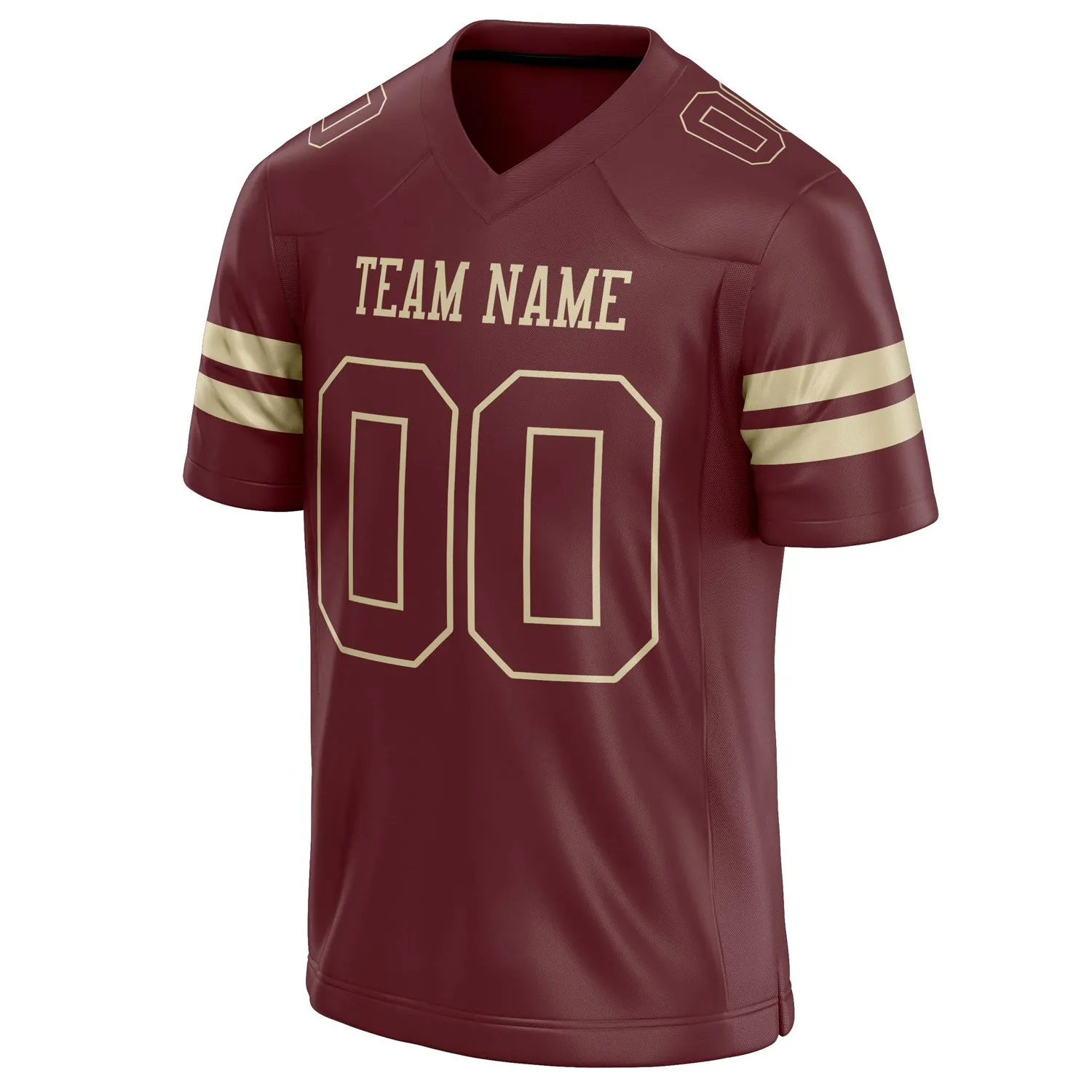 Custom Burgundy cream Solid Colour Football Jersey sold by Tailorly product image thumbnail 3