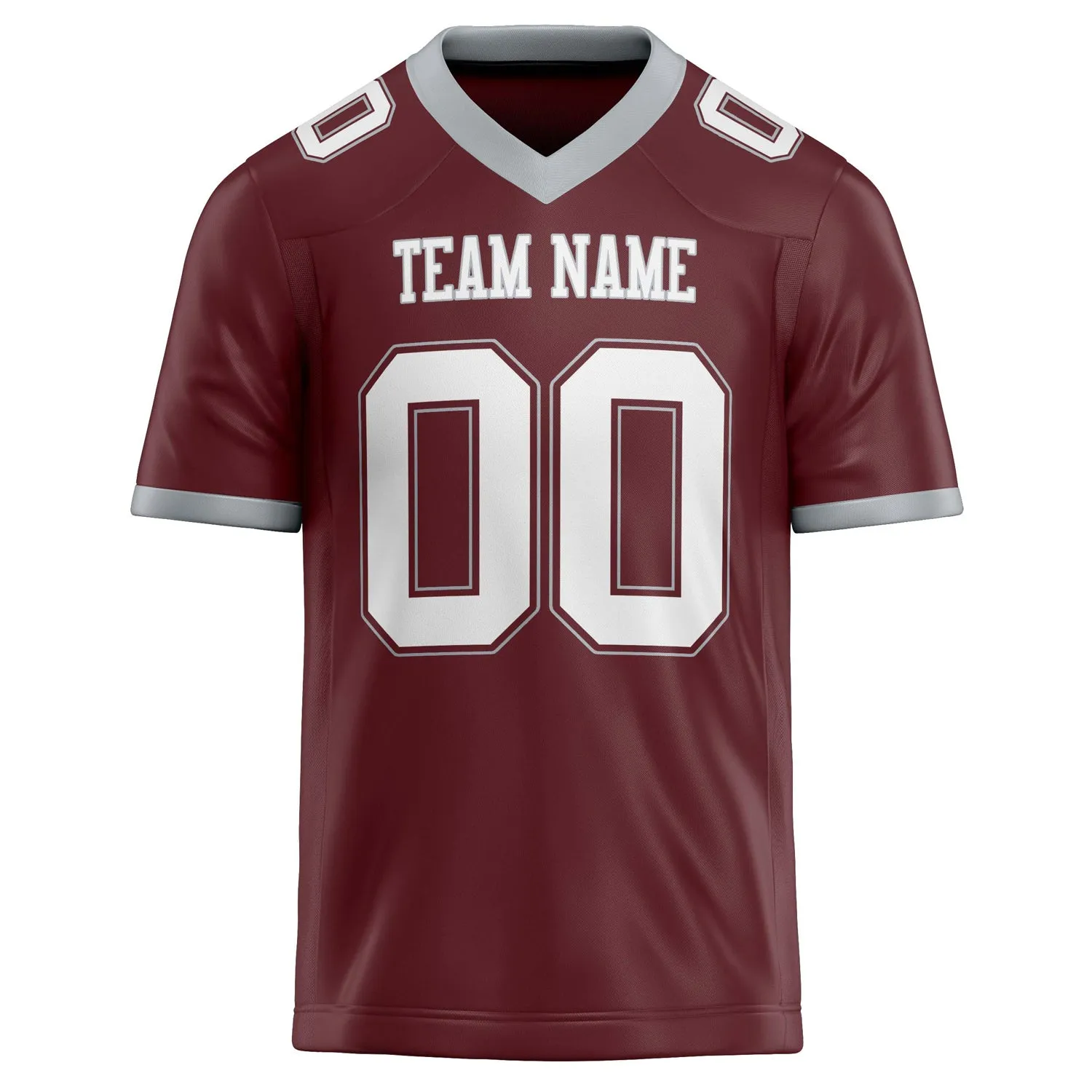 Custom Burgundy White Solid Colour Football Jersey sold by Tailorly product image thumbnail 2