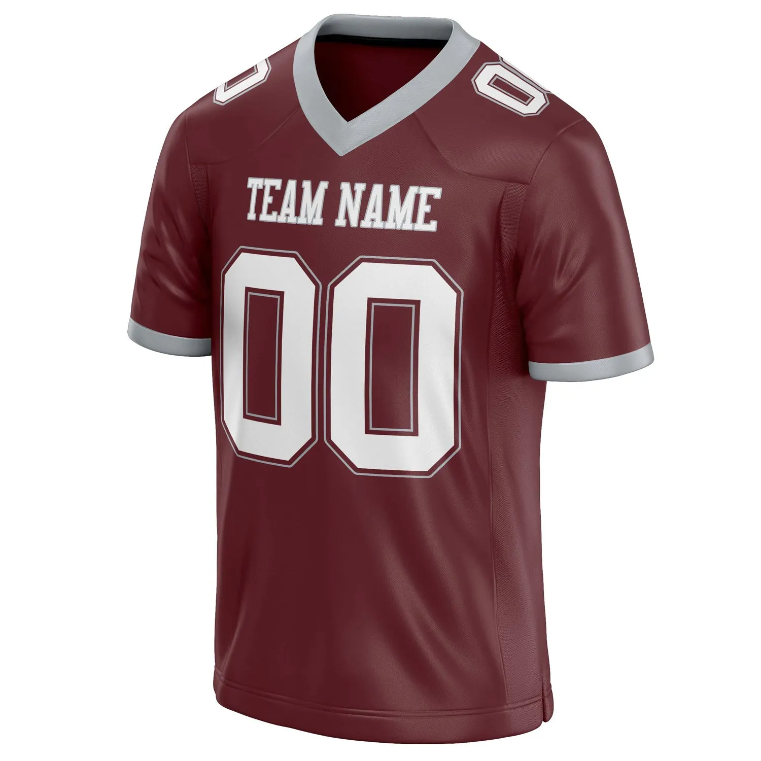 Custom Burgundy White Solid Colour Football Jersey sold by Tailorly product image thumbnail 3