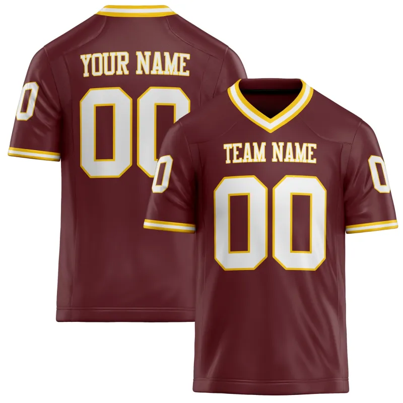 Custom Burgundy White Solid Colour Football Jersey sold by Tailorly