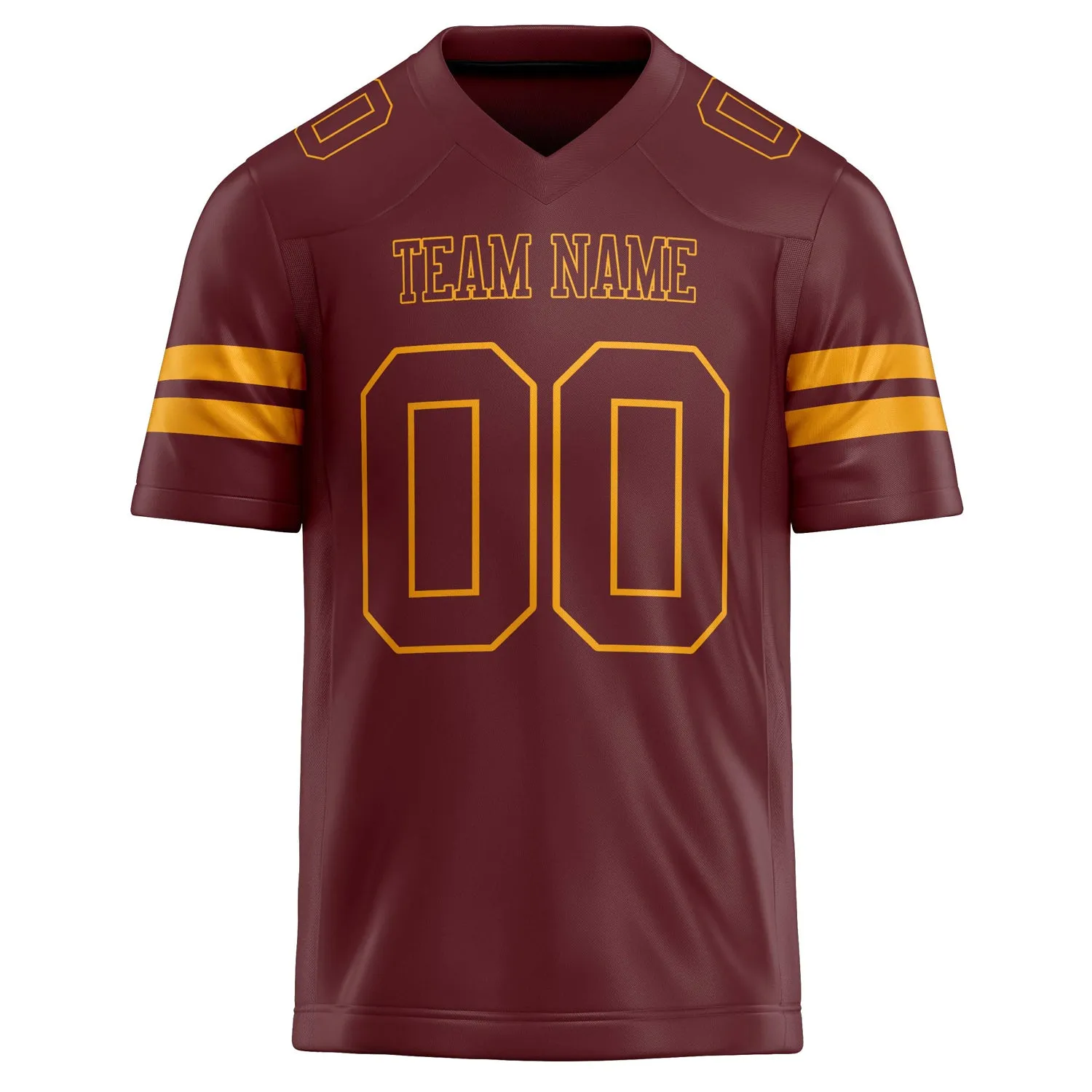 Custom Burgundy gold Solid Colour Football Jersey sold by Tailorly product image thumbnail 2