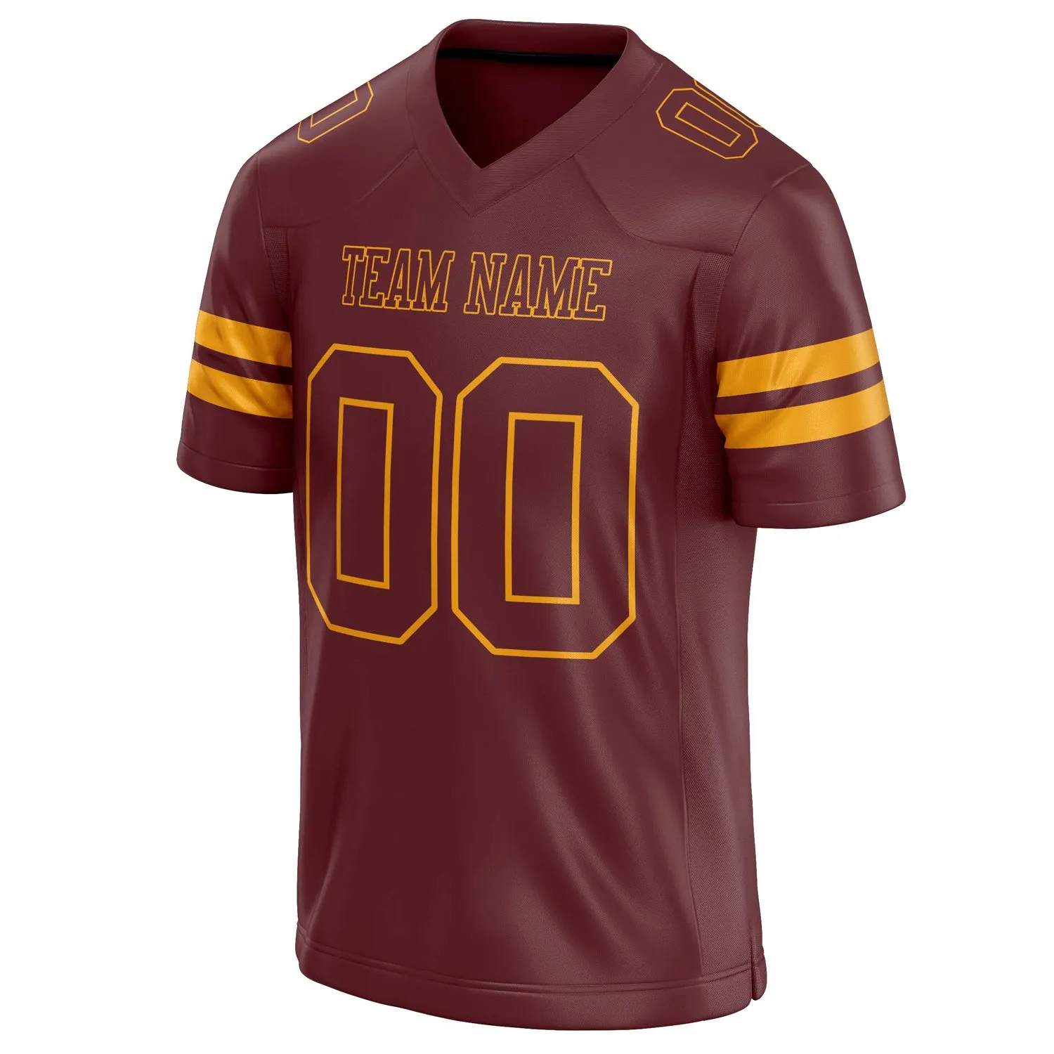 Custom Burgundy gold Solid Colour Football Jersey sold by Tailorly product image thumbnail 3