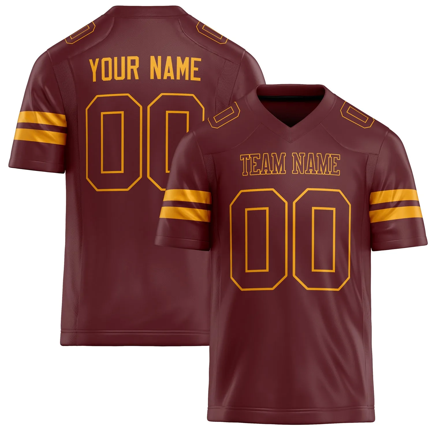 Custom Burgundy gold Solid Colour Football Jersey sold by Tailorly