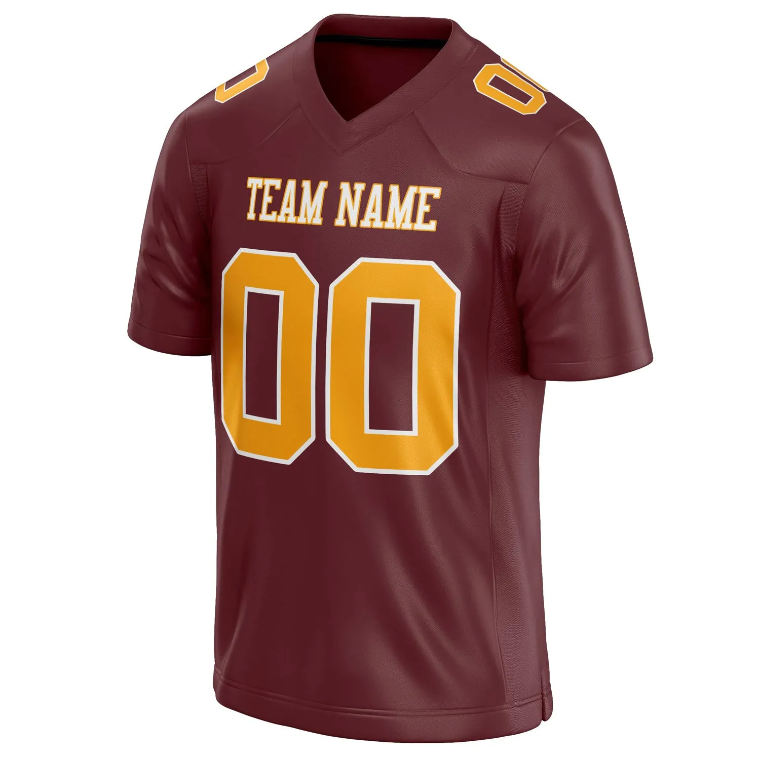 Custom Burgundy gold Solid Colour Football Jersey sold by Tailorly product image thumbnail 3