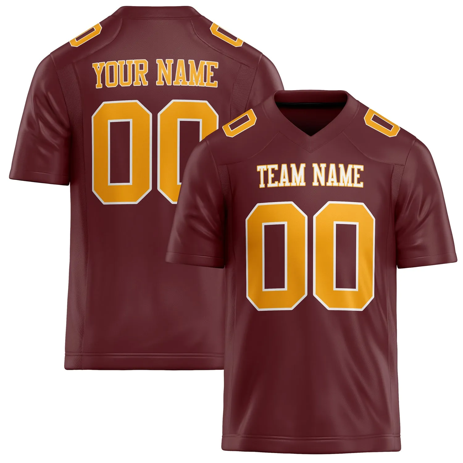 Custom Burgundy gold Solid Colour Football Jersey sold by Tailorly