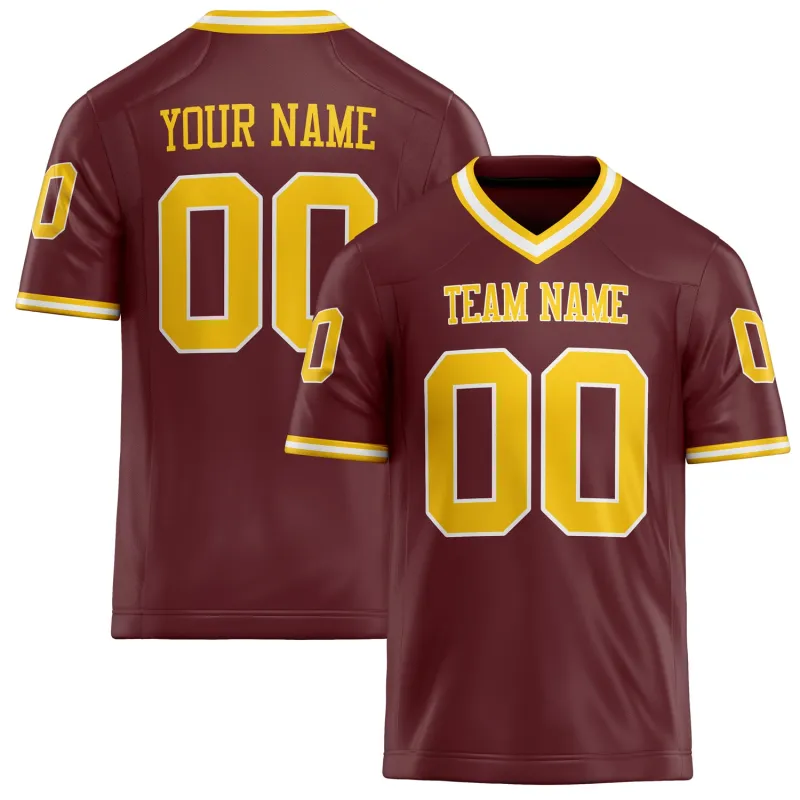 Custom Burgundy gold Solid Colour Football Jersey sold by Tailorly