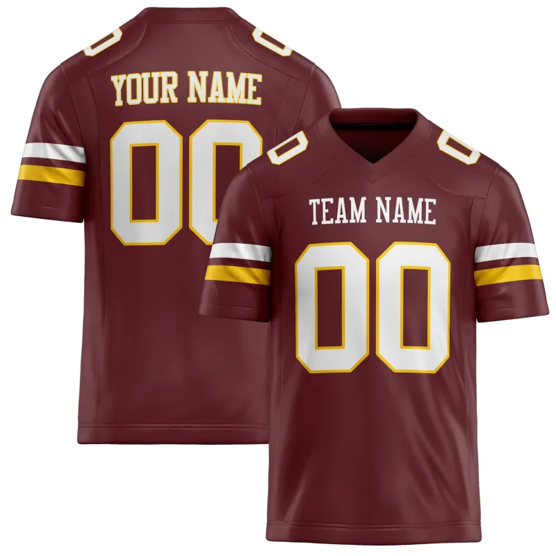 Custom Burgundy White Solid Colour Football Jersey sold by Tailorly