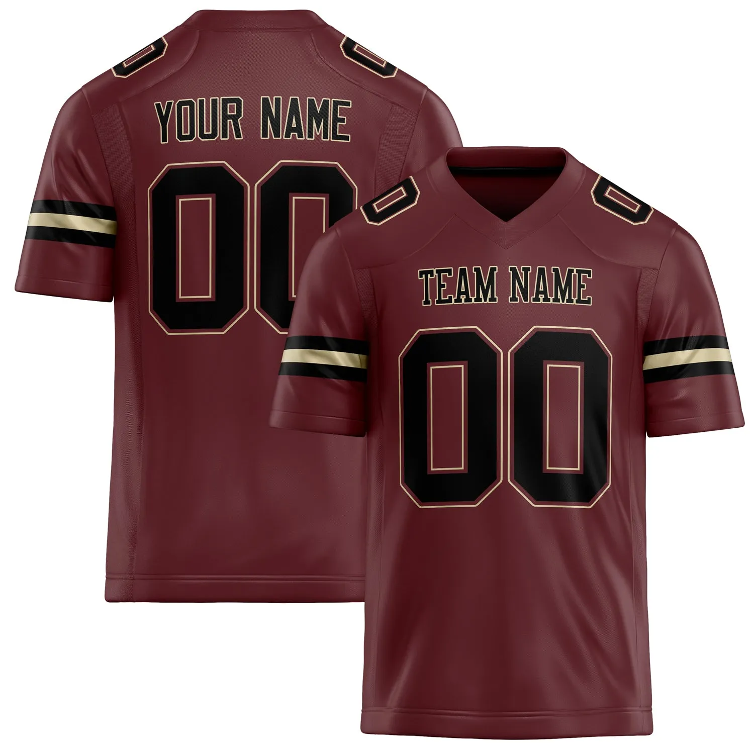 Custom Burgundy Black Solid Colour Football Jersey sold by Tailorly