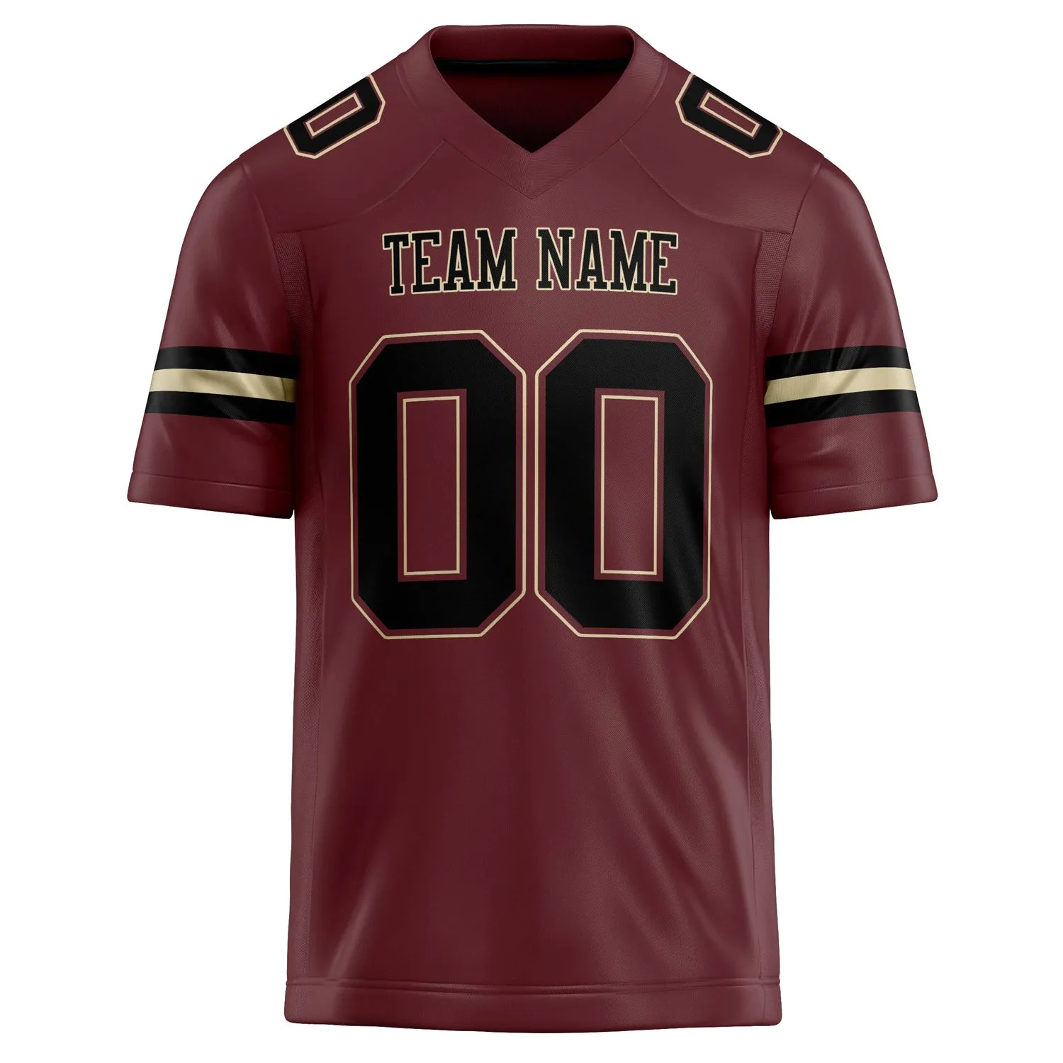 Custom Burgundy Black Solid Colour Football Jersey sold by Tailorly product image thumbnail 2
