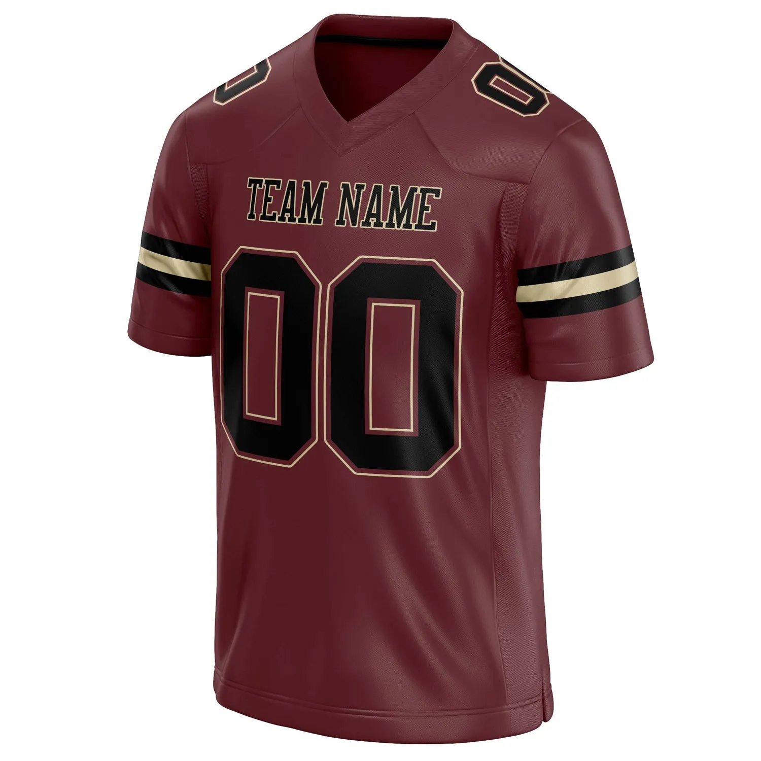 Custom Burgundy Black Solid Colour Football Jersey sold by Tailorly product image thumbnail 3