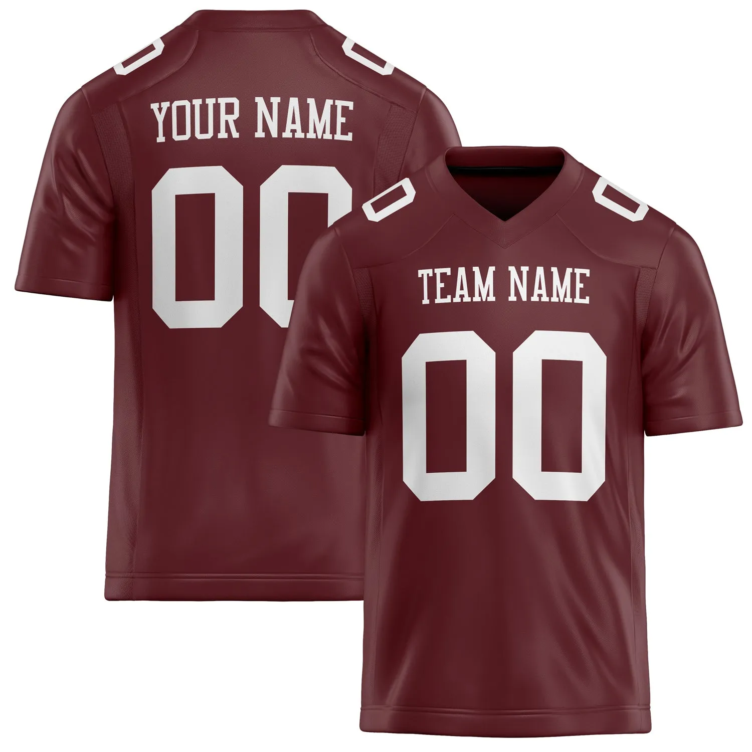 Custom Burgundy White Solid Colour Football Jersey sold by Tailorly