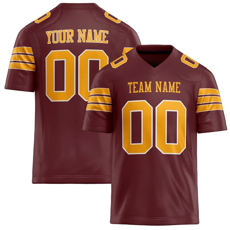 Custom Burgundy orange Solid Colour Football Jersey sold by Tailorly