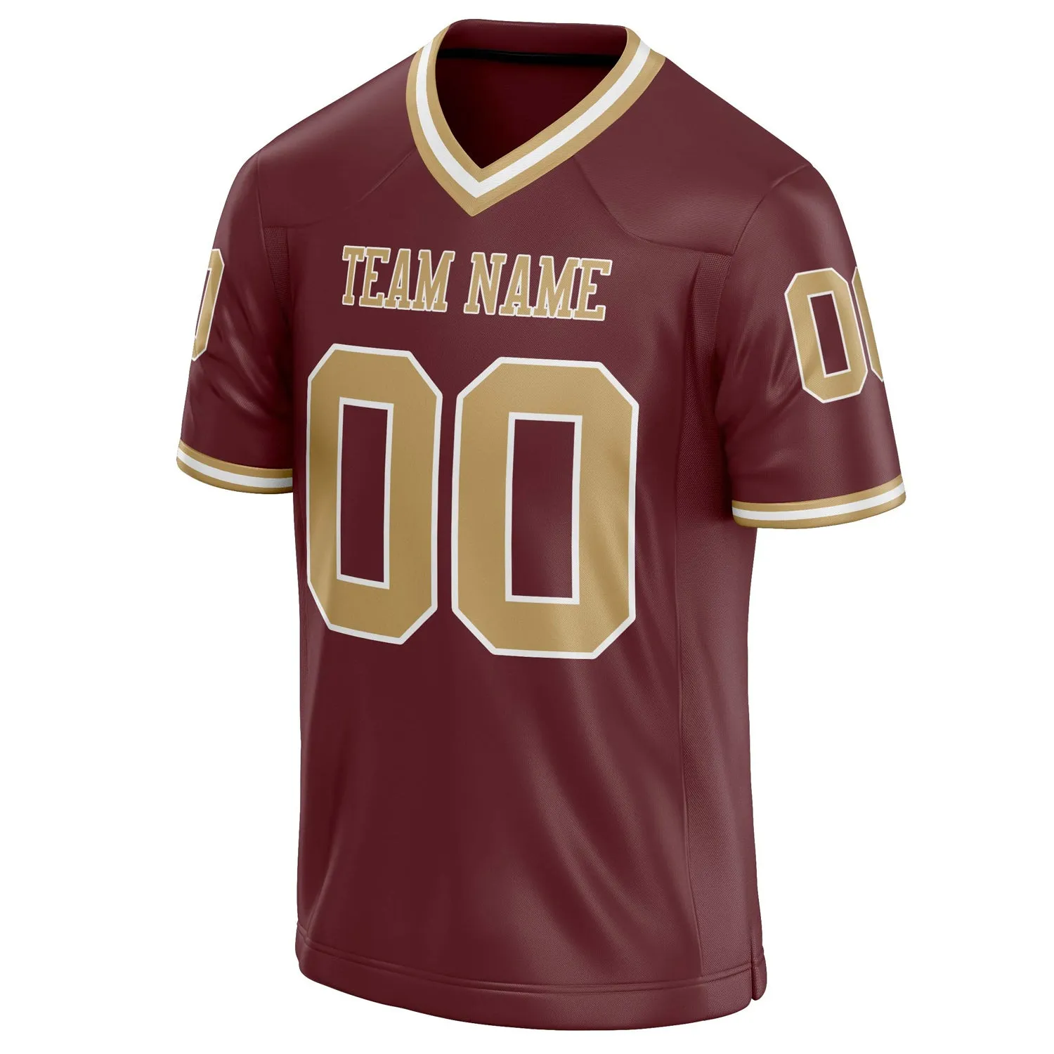 Custom Burgundy old gold Solid Colour Football Jersey sold by Tailorly product image thumbnail 3
