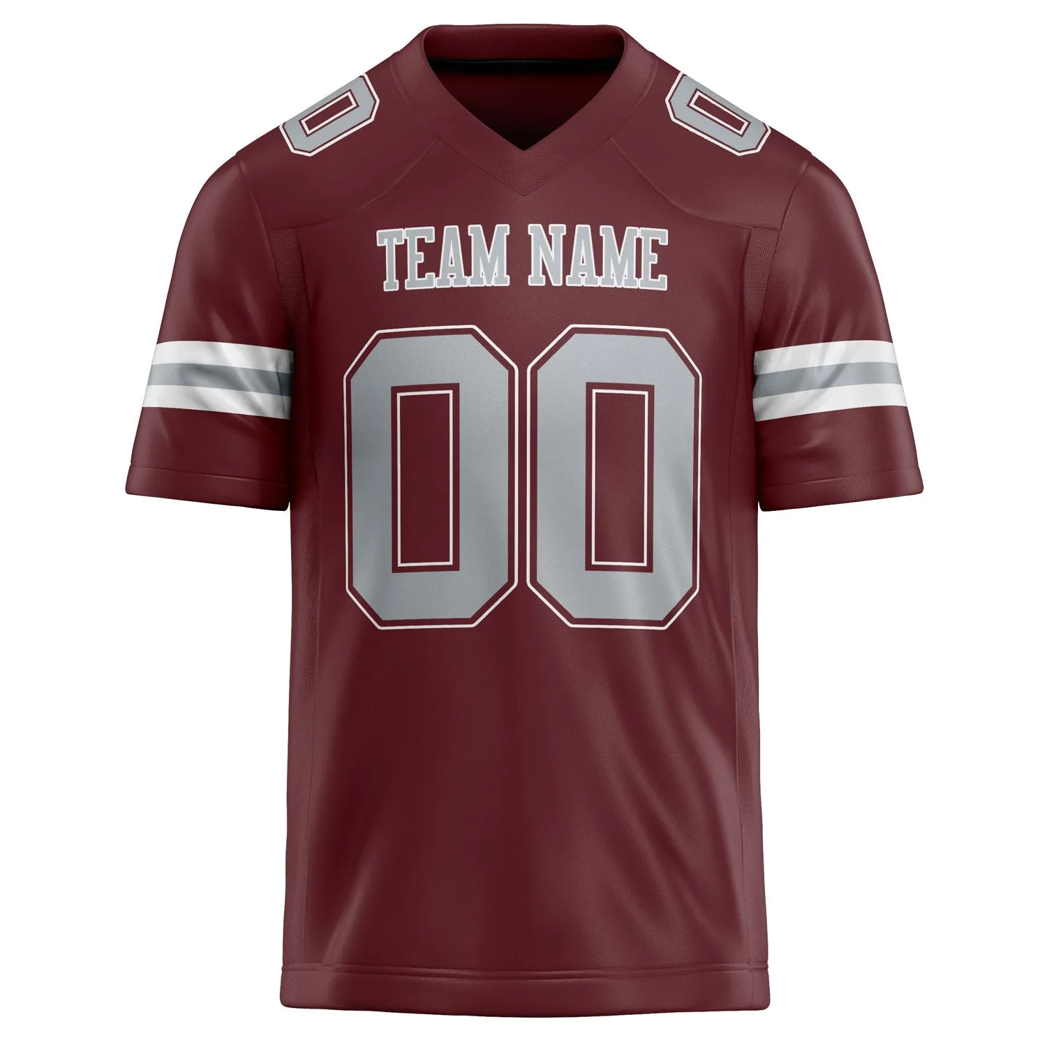 Custom Burgundy gray Solid Colour Football Jersey sold by Tailorly product image thumbnail 2