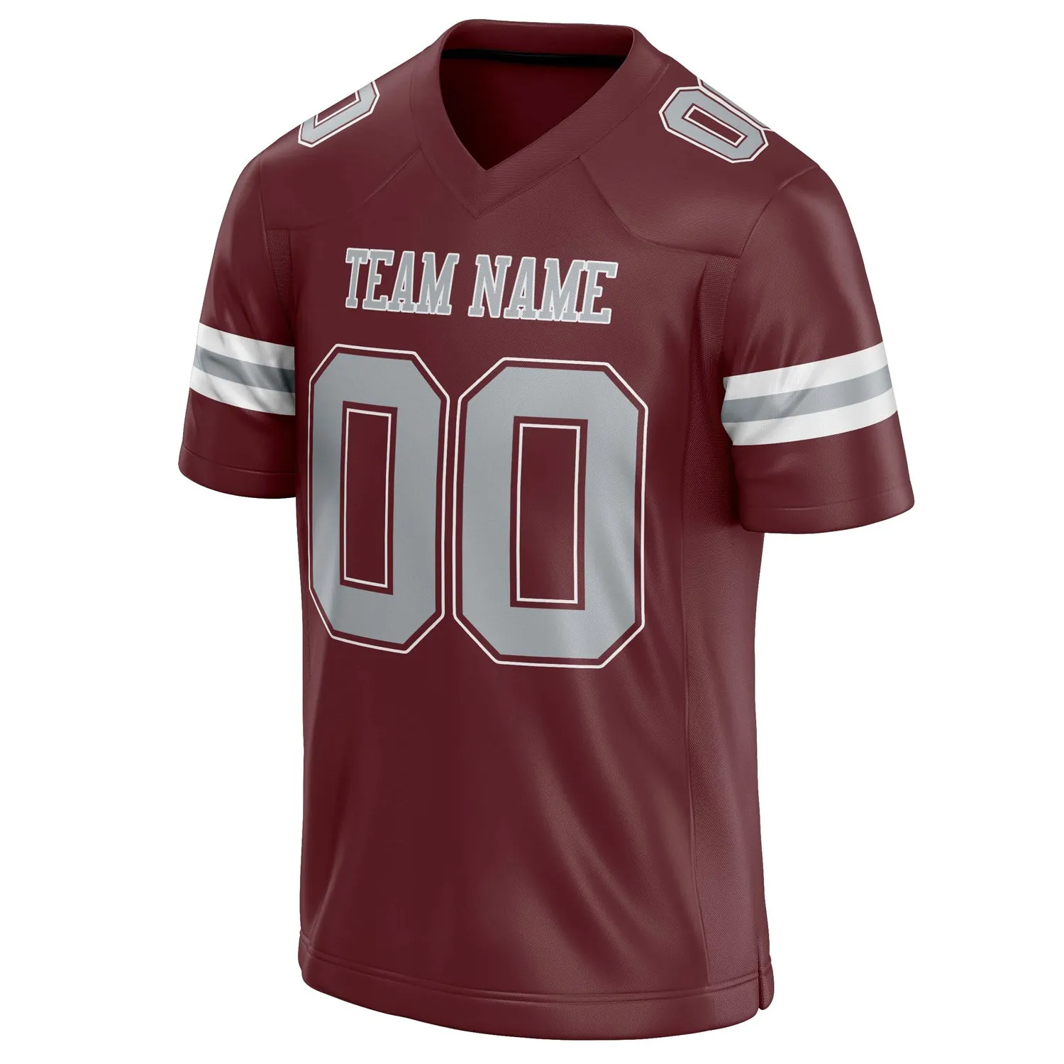 Custom Burgundy gray Solid Colour Football Jersey sold by Tailorly product image thumbnail 3