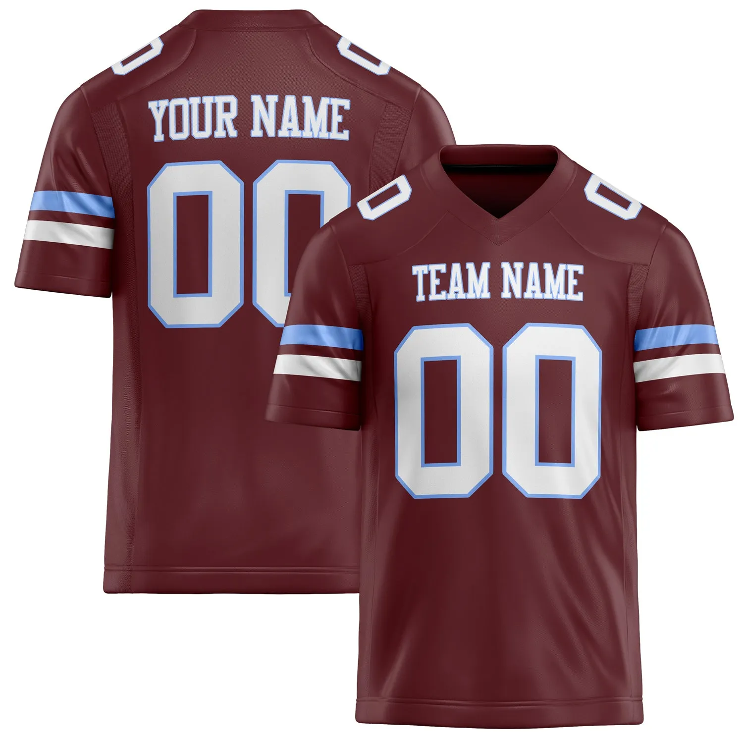 Custom Burgundy cream Solid Colour Football Jersey sold by Tailorly