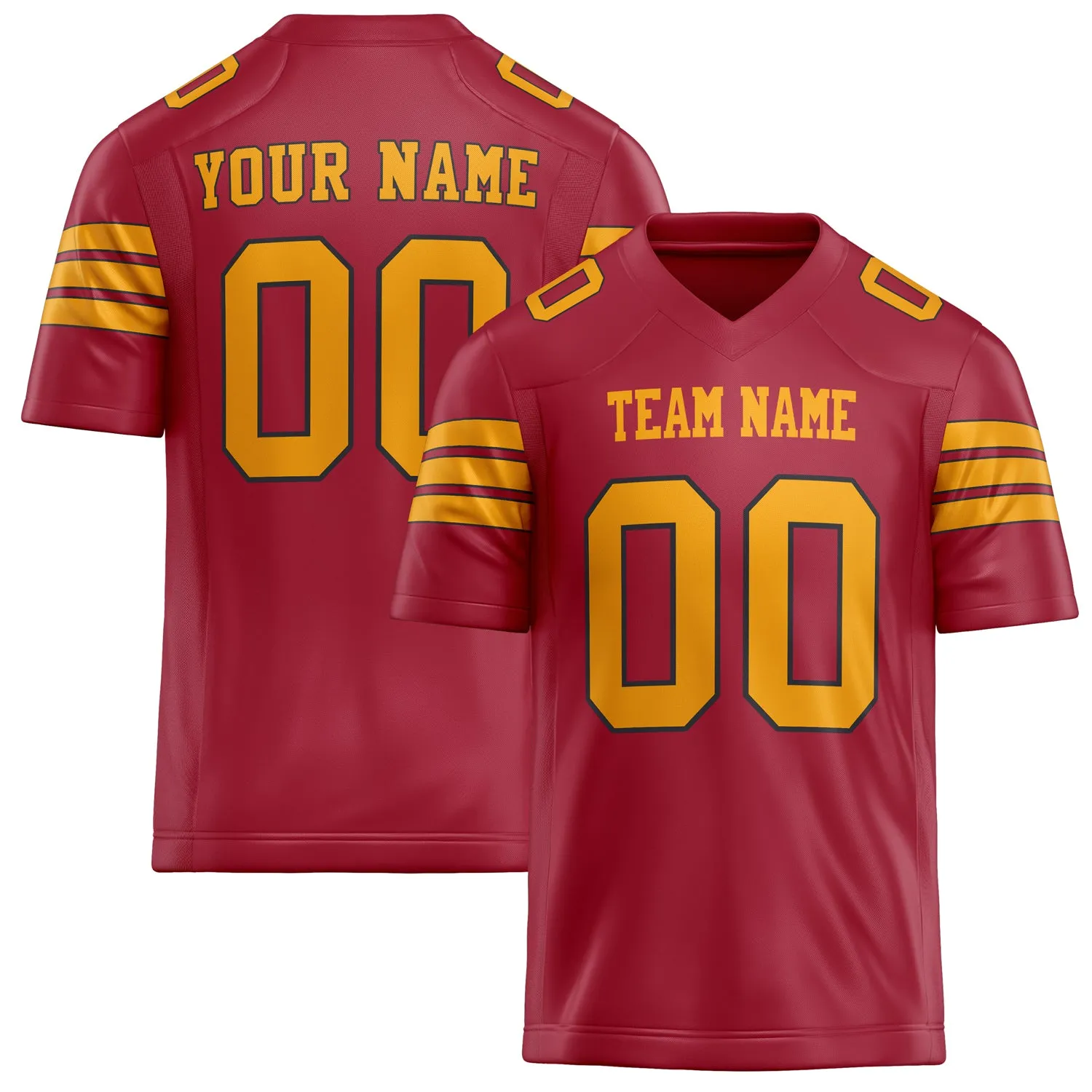 Custom Cardinal gold Solid Colour Football Jersey sold by Tailorly