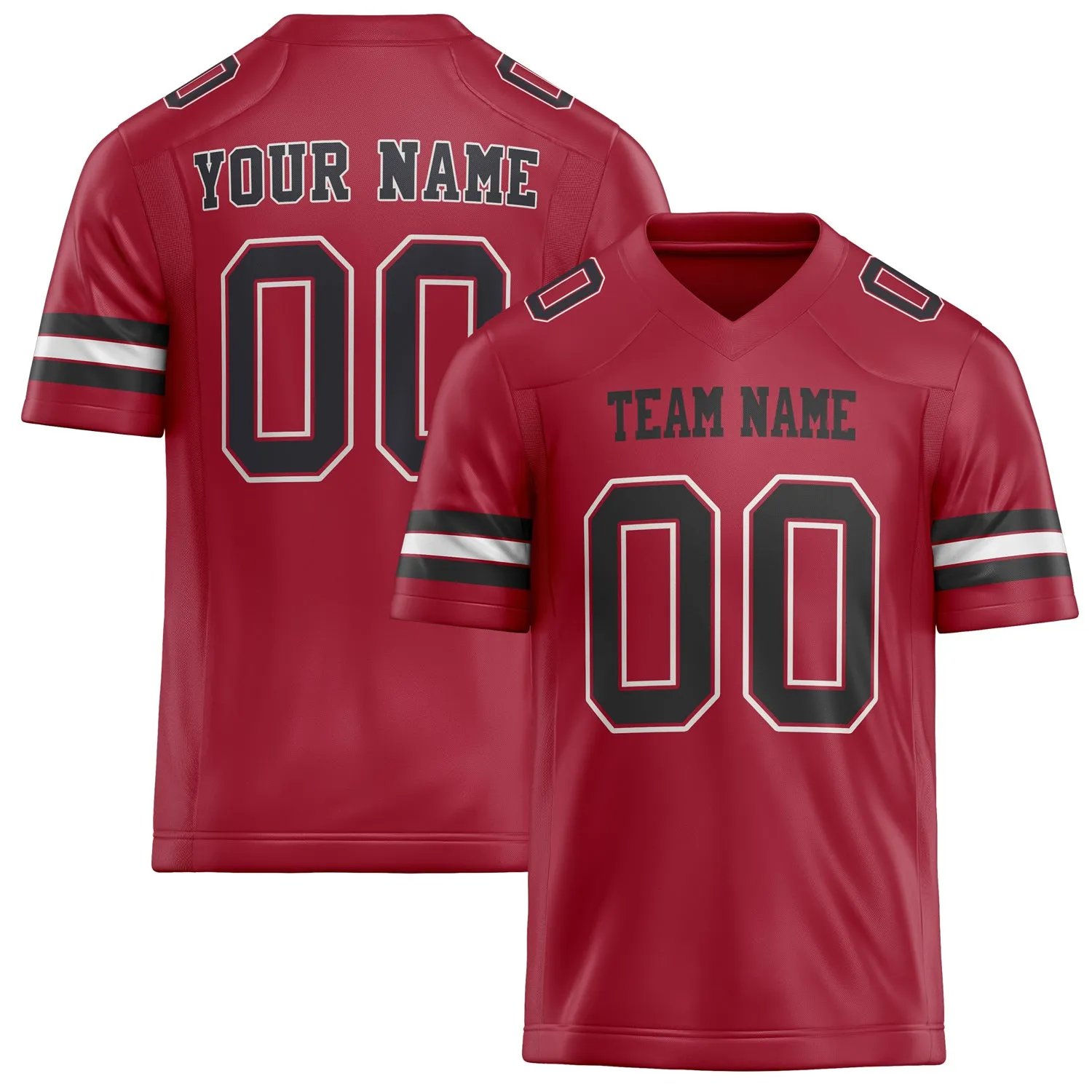 Custom Cardinal Black Solid Colour Football Jersey sold by Tailorly