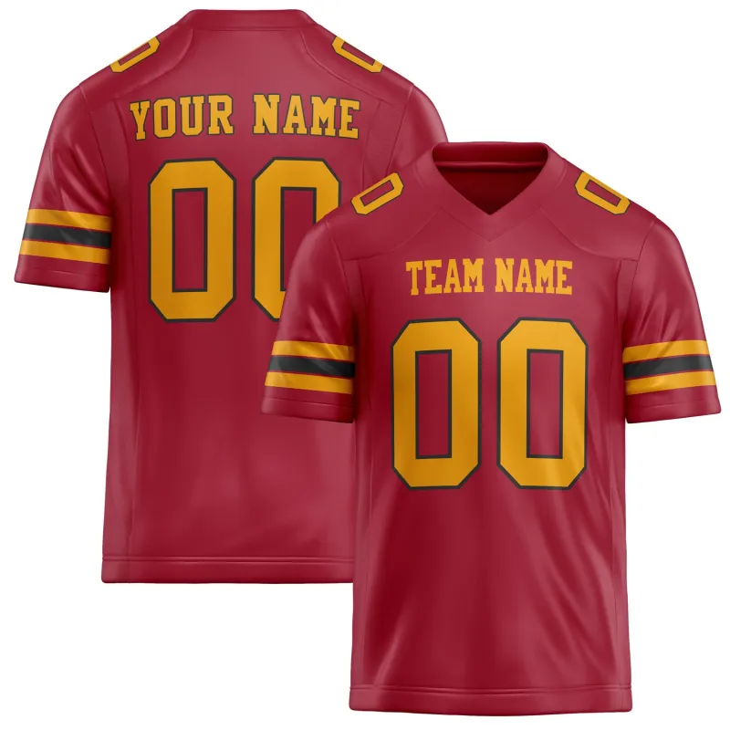 Custom Cardinal gold Solid Colour Football Jersey sold by Tailorly