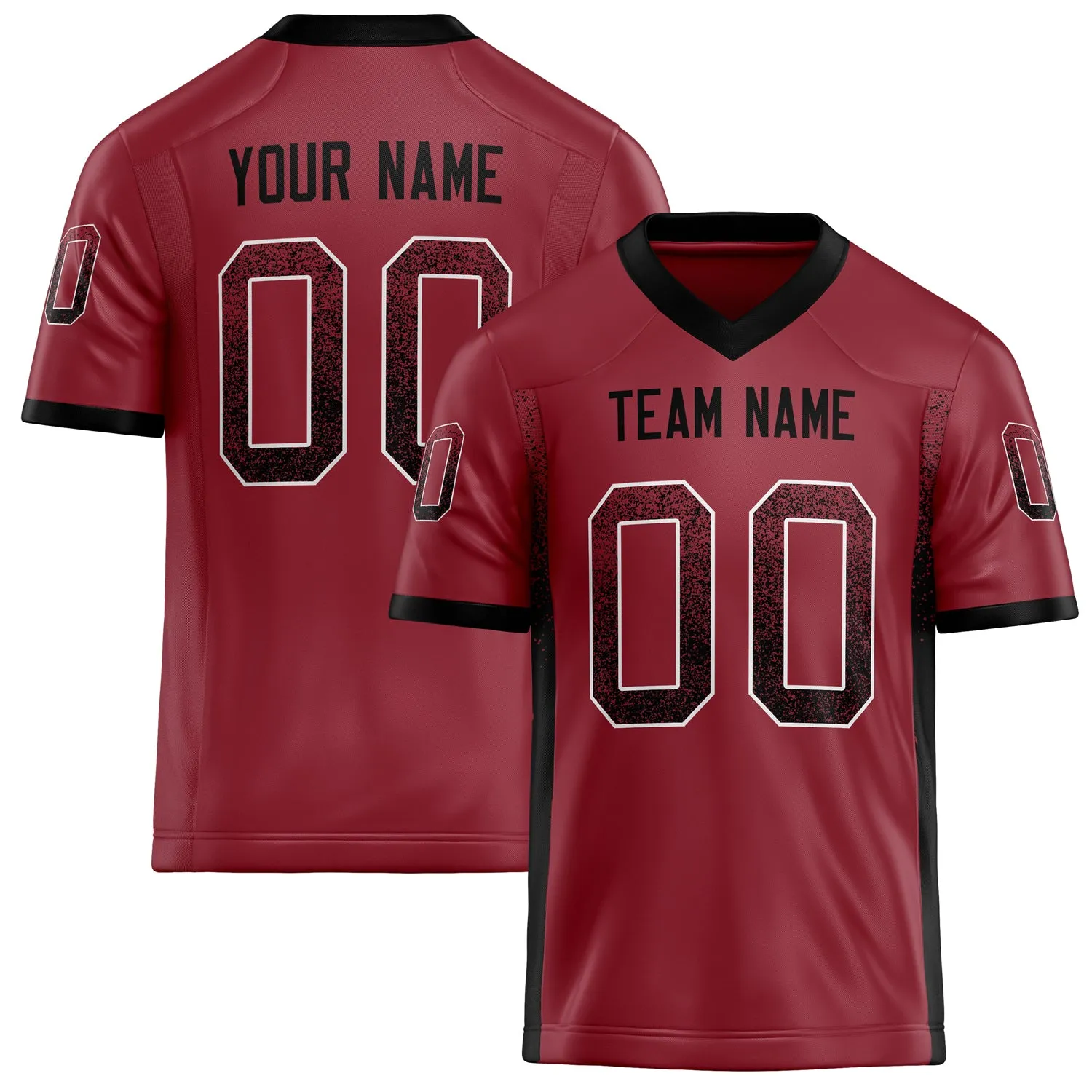 Custom Cardinal Black Solid Colour Football Jersey sold by Tailorly