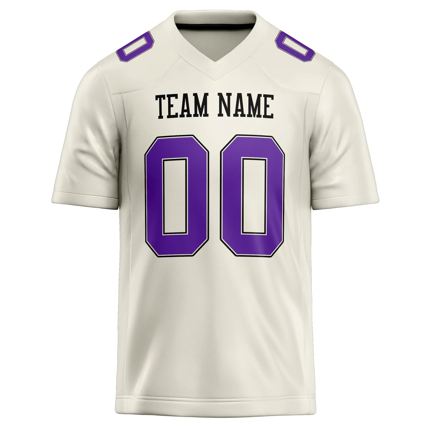 Custom Cream Purple Solid Colour Football Jersey sold by Tailorly product image thumbnail 2