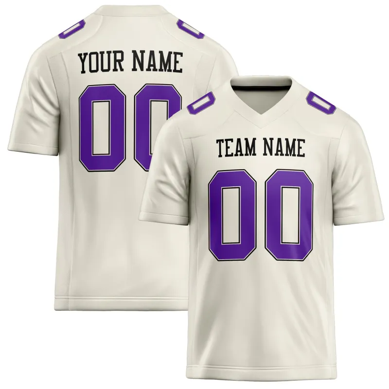 Custom Cream Purple Solid Colour Football Jersey sold by Tailorly