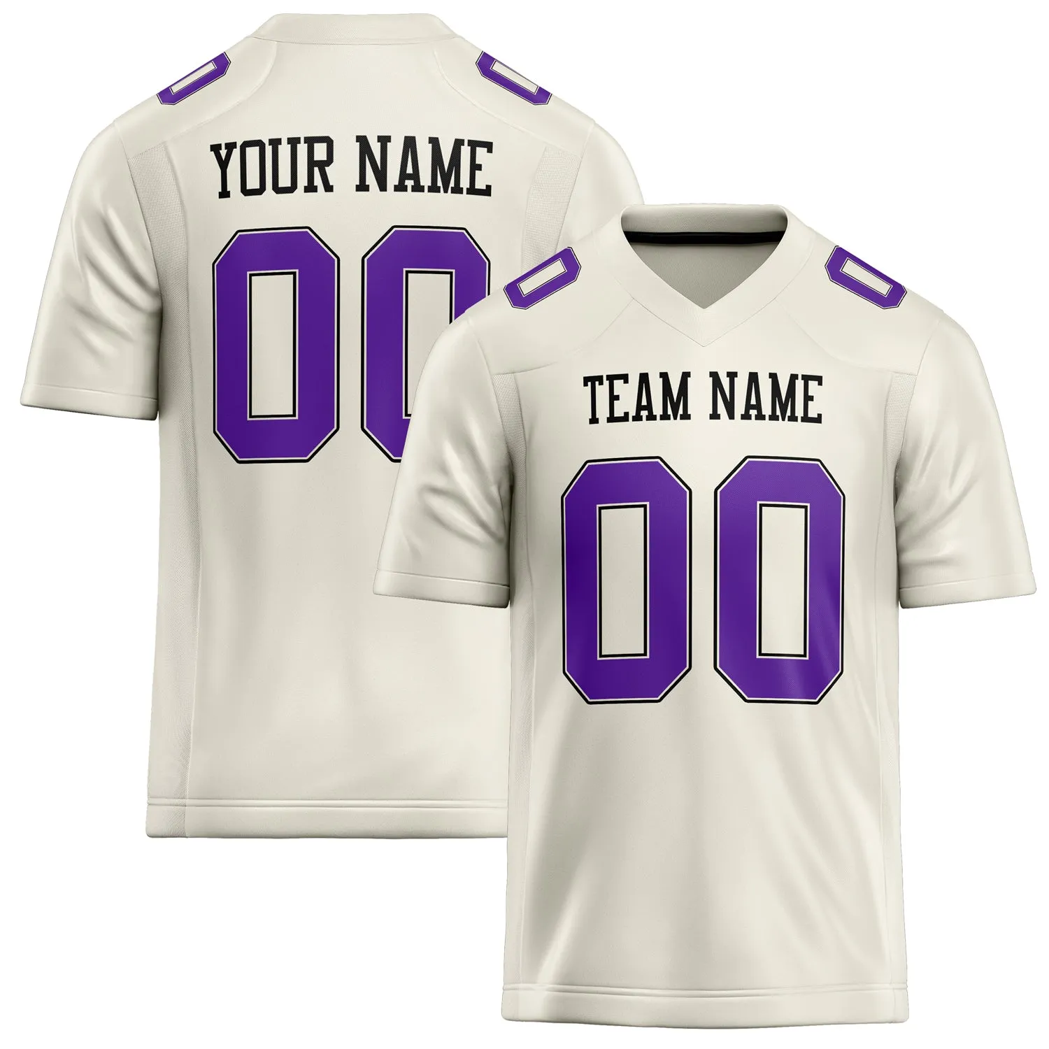 Custom Cream Purple Solid Colour Football Jersey sold by Tailorly