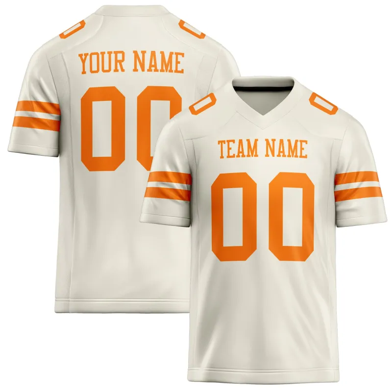 Custom Cream orange Solid Colour Football Jersey sold by Tailorly