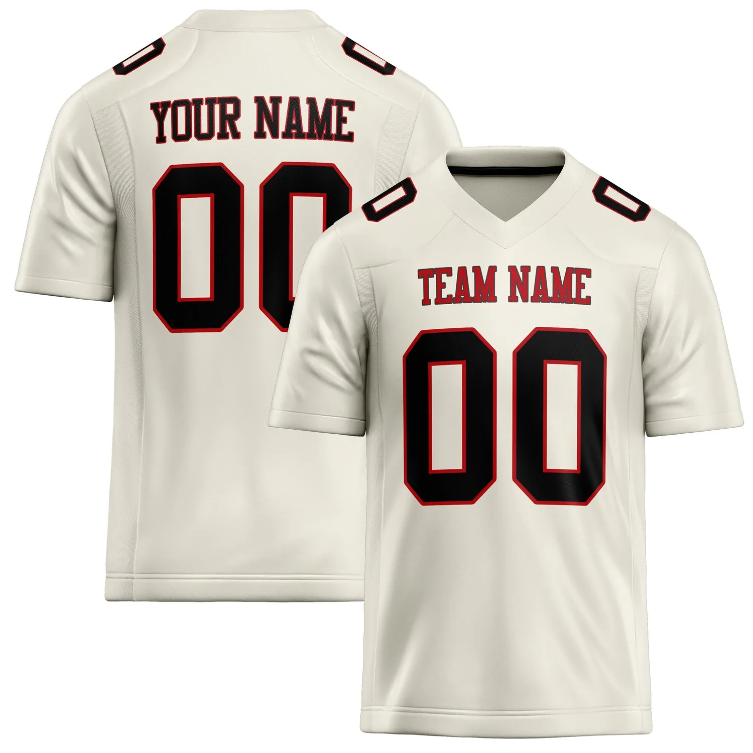 Custom Cream Black Solid Colour Football Jersey sold by Tailorly