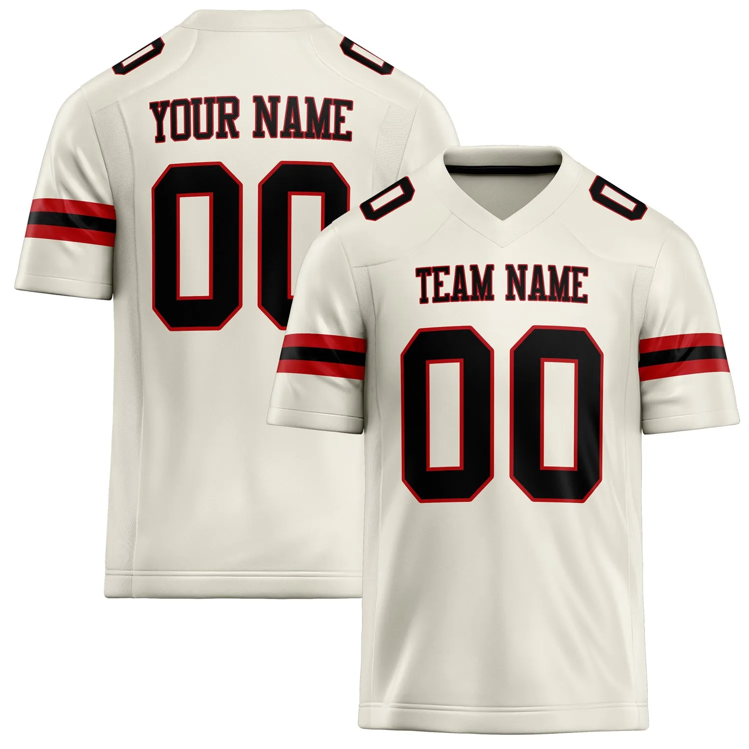 Custom Cream Black Solid Colour Football Jersey sold by Tailorly